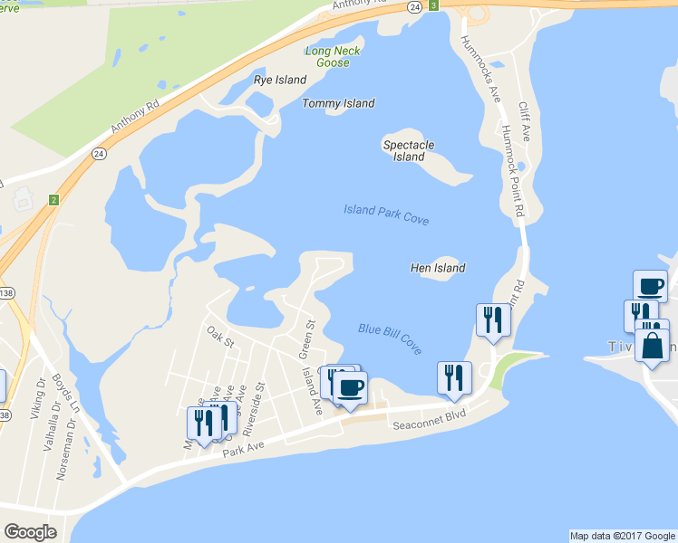 map of restaurants, bars, coffee shops, grocery stores, and more near 287 Riverside Street in Portsmouth