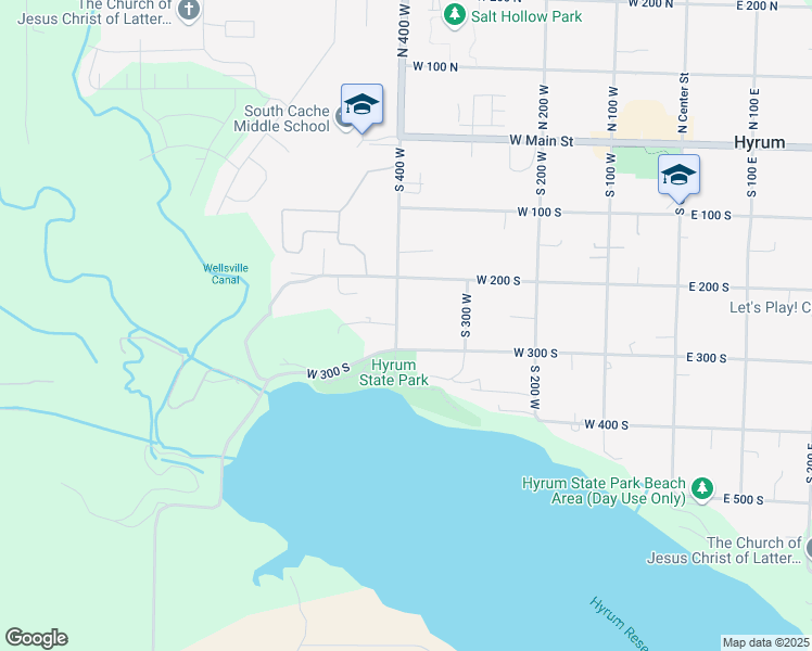 map of restaurants, bars, coffee shops, grocery stores, and more near 265 South 400 West in Hyrum