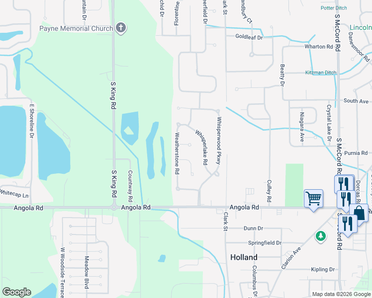 map of restaurants, bars, coffee shops, grocery stores, and more near 722 Hammersmith Circle in Holland