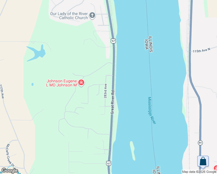 map of restaurants, bars, coffee shops, grocery stores, and more near 22088 Great River Road in Le Claire