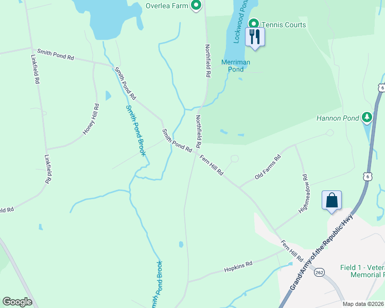 map of restaurants, bars, coffee shops, grocery stores, and more near 635 Northfield Road in Watertown