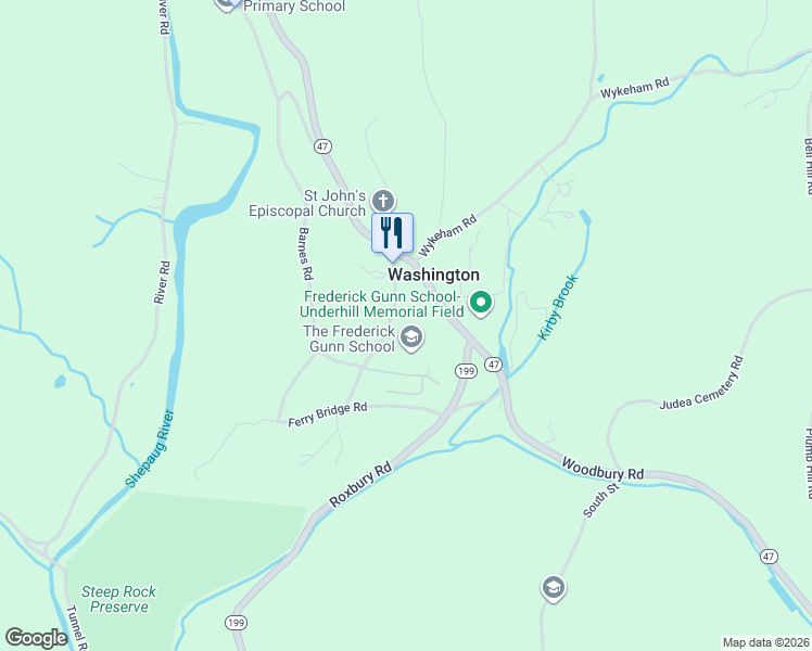 map of restaurants, bars, coffee shops, grocery stores, and more near 16 Kirby Rd in Washington