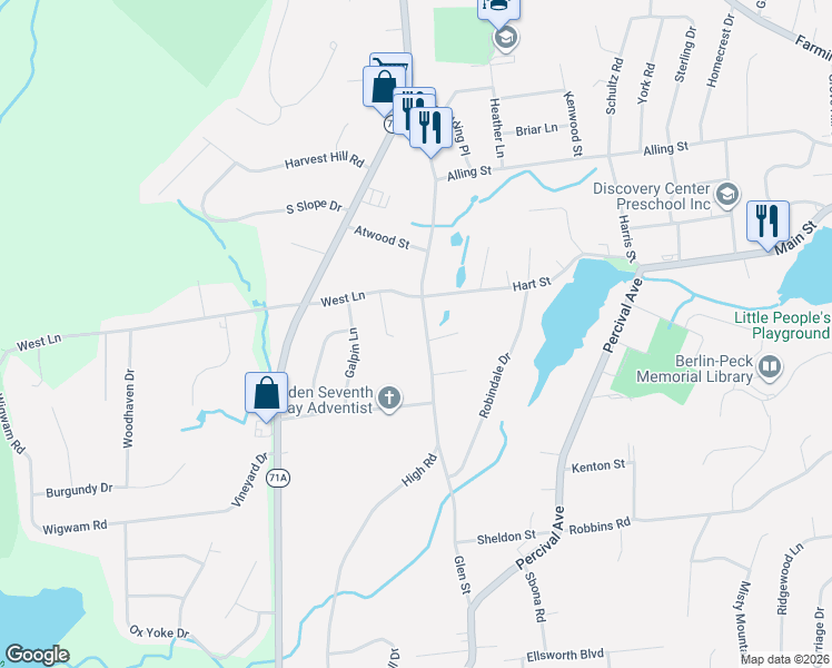 map of restaurants, bars, coffee shops, grocery stores, and more near 683 High Road in Berlin