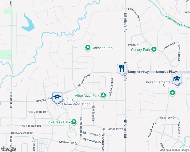 map of restaurants, bars, coffee shops, grocery stores, and more near 835 Northeast Redwood Boulevard in Waukee