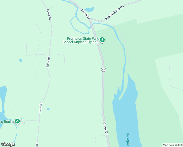 map of restaurants, bars, coffee shops, grocery stores, and more near 649 Creek Drive in Prompton