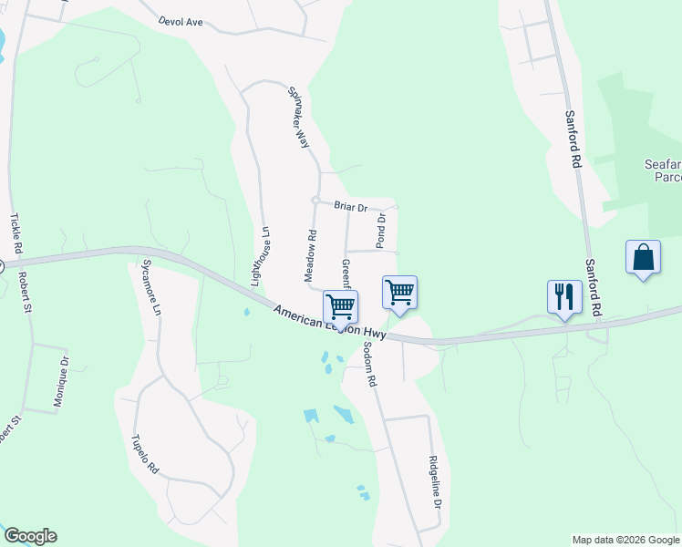 map of restaurants, bars, coffee shops, grocery stores, and more near 32 Greenfield Road in Westport