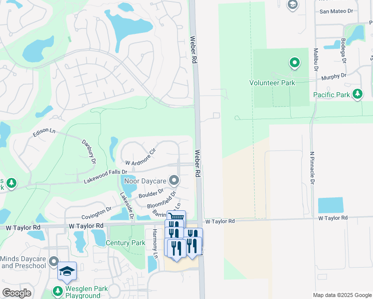 map of restaurants, bars, coffee shops, grocery stores, and more near 20828 West Annapolis Court in Plainfield