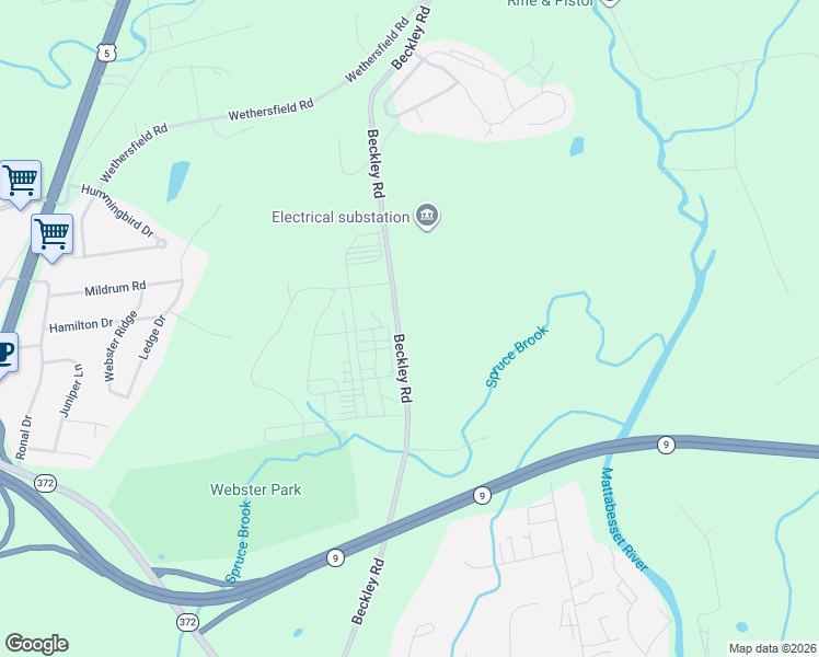 map of restaurants, bars, coffee shops, grocery stores, and more near 395 Beckley Road in Berlin