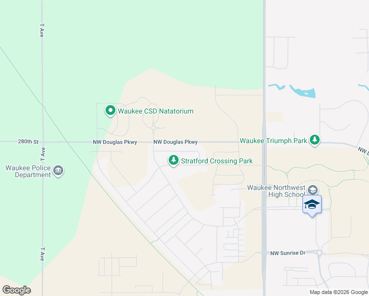 map of restaurants, bars, coffee shops, grocery stores, and more near Unnamed Road in Waukee