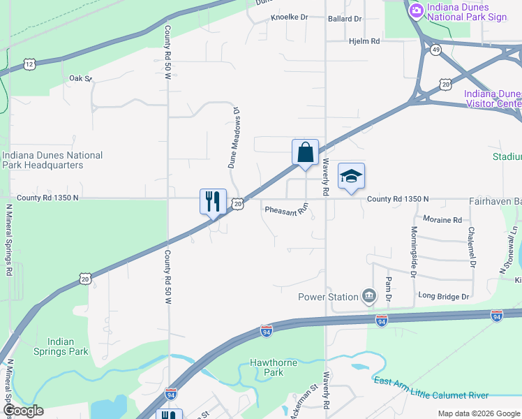 map of restaurants, bars, coffee shops, grocery stores, and more near 940 Quail Ridge Dr in Porter