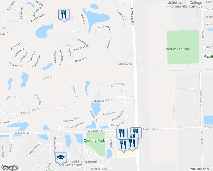 map of restaurants, bars, coffee shops, grocery stores, and more near 14011 South Adel Court in Plainfield
