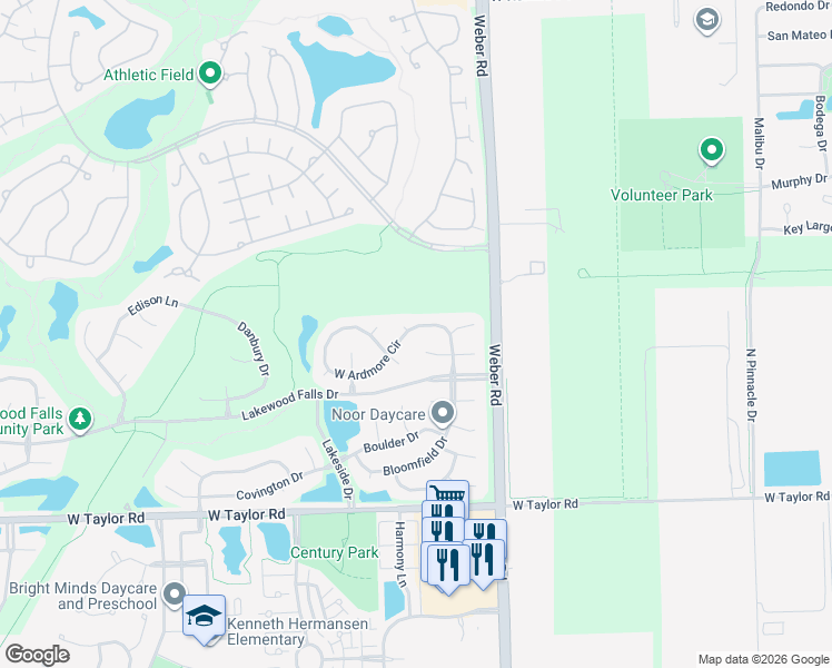 map of restaurants, bars, coffee shops, grocery stores, and more near 20841 West Ardmore Circle in Plainfield