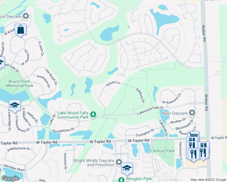 map of restaurants, bars, coffee shops, grocery stores, and more near 14014 Emerson Court in Plainfield