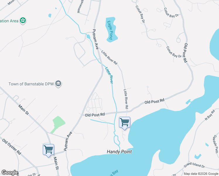 map of restaurants, bars, coffee shops, grocery stores, and more near 80 Landers Lane in Barnstable