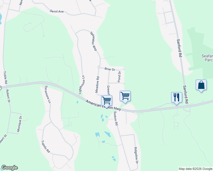 map of restaurants, bars, coffee shops, grocery stores, and more near 32 Greenfield Road in Westport