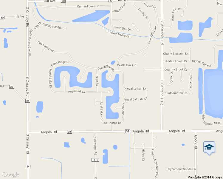 map of restaurants, bars, coffee shops, grocery stores, and more near 8706 Royal Oak Dr in Holland