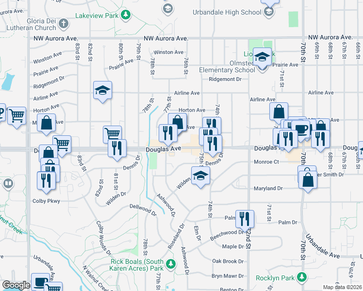 map of restaurants, bars, coffee shops, grocery stores, and more near in Des Moines