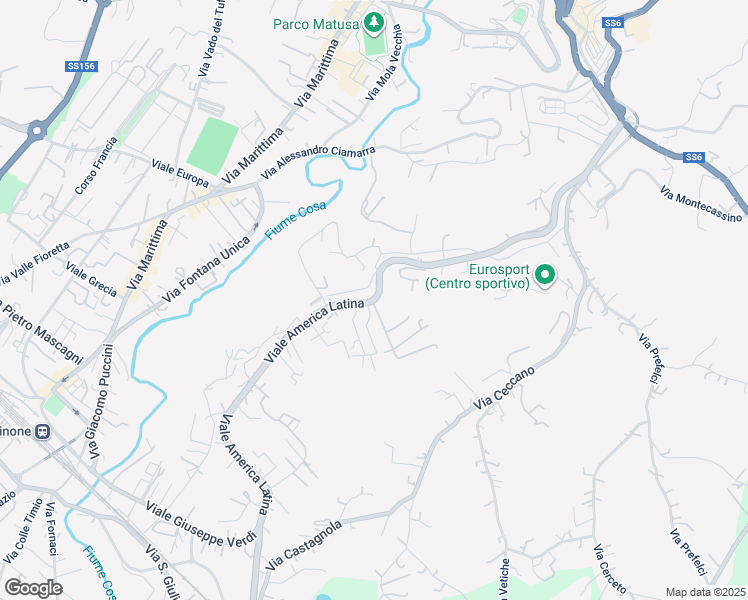 map of restaurants, bars, coffee shops, grocery stores, and more near in Frosinone