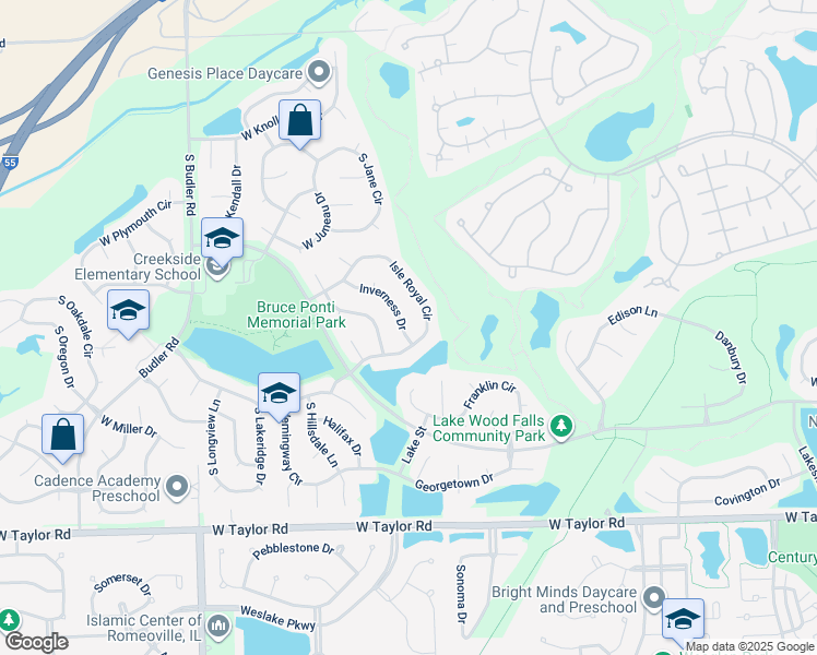 map of restaurants, bars, coffee shops, grocery stores, and more near 13964 Isle Royal Circle in Plainfield