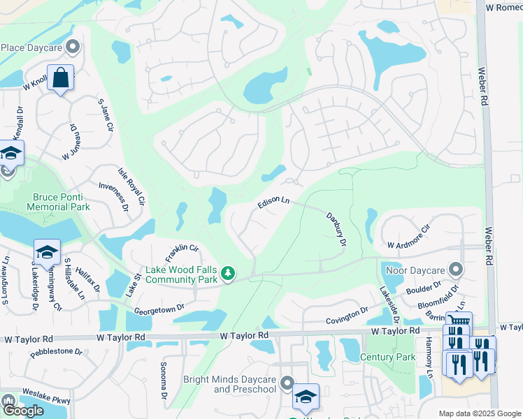 map of restaurants, bars, coffee shops, grocery stores, and more near 13964 Emerson Court in Plainfield