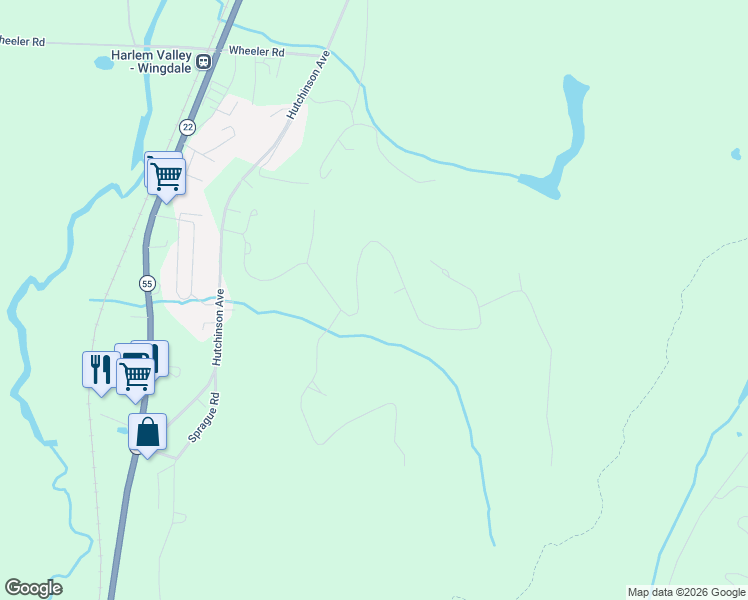 map of restaurants, bars, coffee shops, grocery stores, and more near 102 Johnson Road in Wingdale