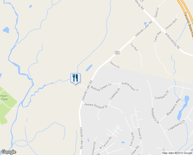 map of restaurants, bars, coffee shops, grocery stores, and more near 399 Hillside Lake Road in Wappingers Falls