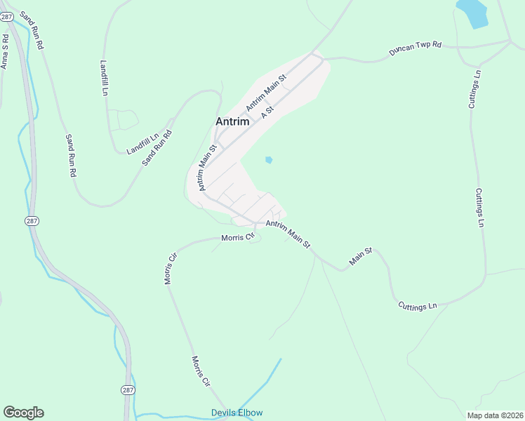 map of restaurants, bars, coffee shops, grocery stores, and more near F Street in Wellsboro