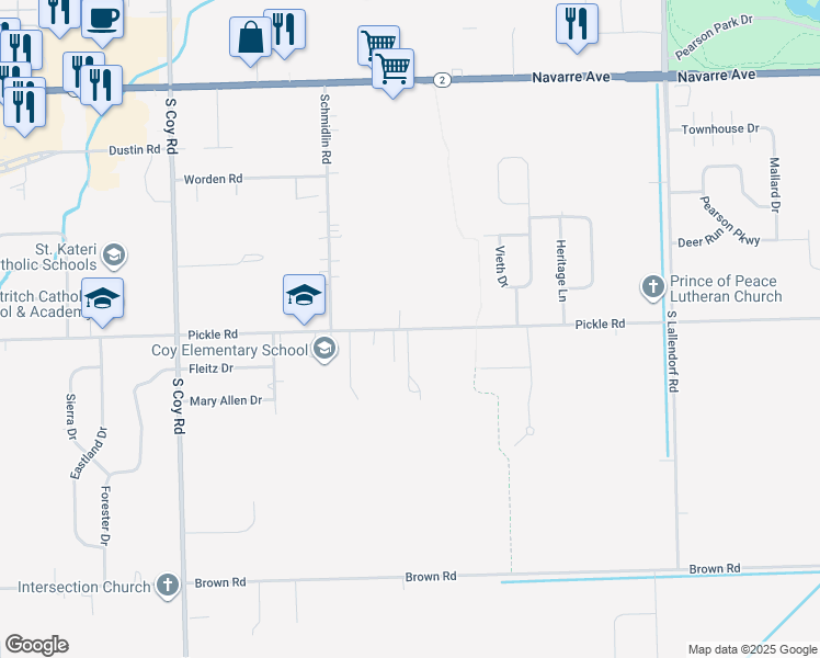 map of restaurants, bars, coffee shops, grocery stores, and more near 3761 Pickle Road in Oregon