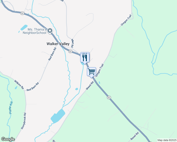 map of restaurants, bars, coffee shops, grocery stores, and more near in Walker Valley