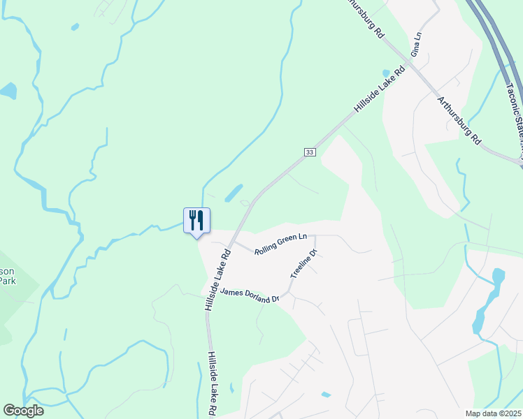 map of restaurants, bars, coffee shops, grocery stores, and more near 399 Hillside Lake Road in Wappingers Falls