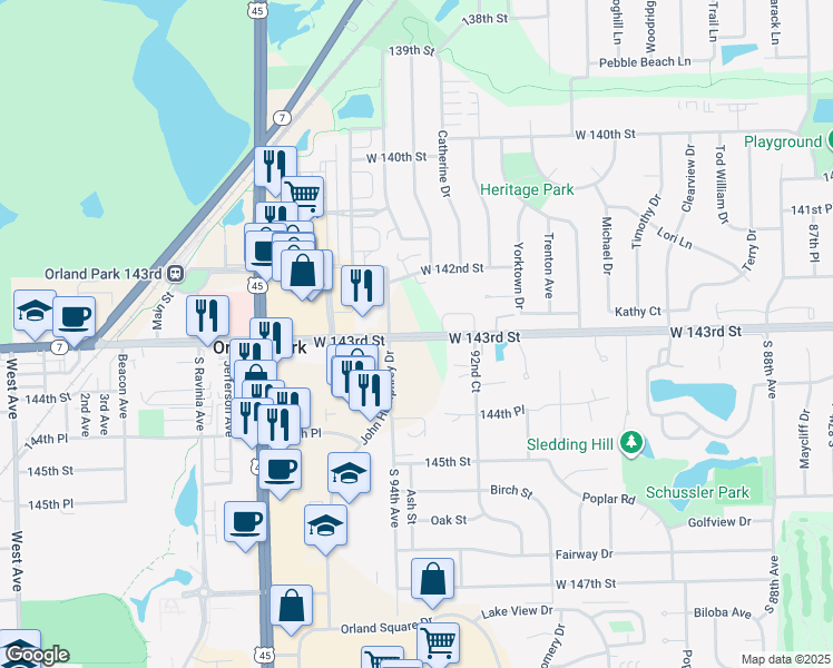 map of restaurants, bars, coffee shops, grocery stores, and more near in 