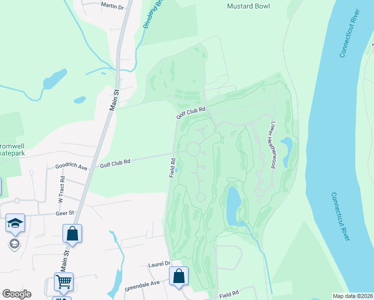 map of restaurants, bars, coffee shops, grocery stores, and more near 16 Highland Grn in Cromwell