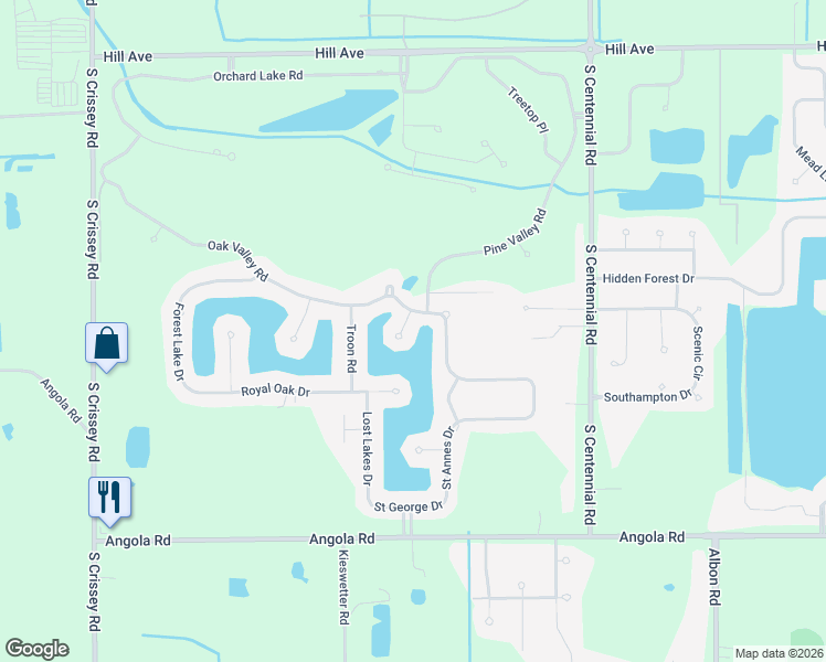 map of restaurants, bars, coffee shops, grocery stores, and more near 537 Spring Lake Point in Holland