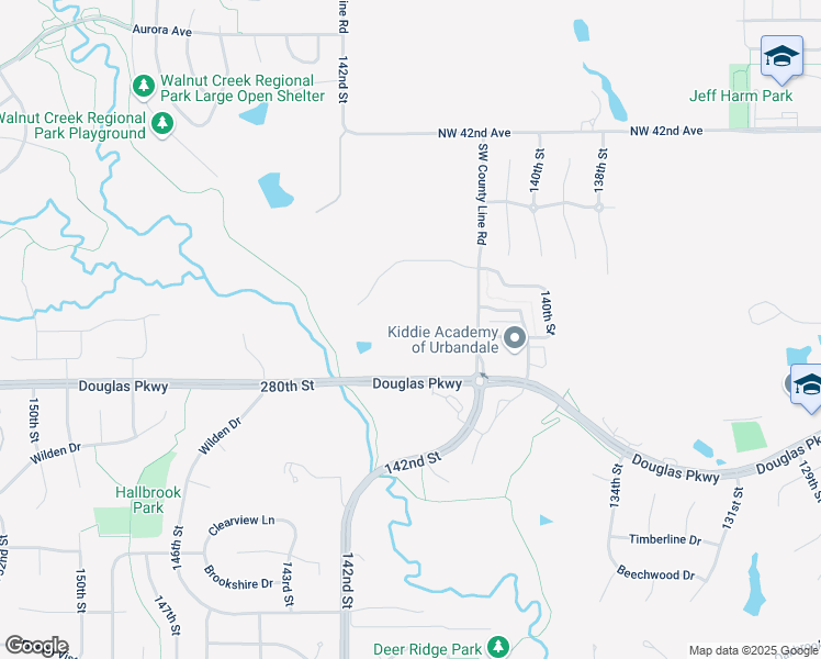 map of restaurants, bars, coffee shops, grocery stores, and more near 14051 Douglas Parkway in Urbandale