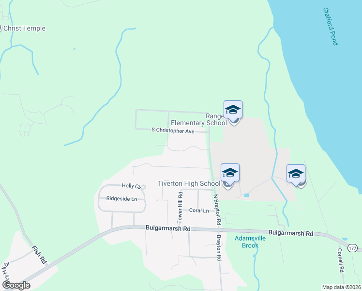 map of restaurants, bars, coffee shops, grocery stores, and more near 375 South Christopher Avenue in Tiverton