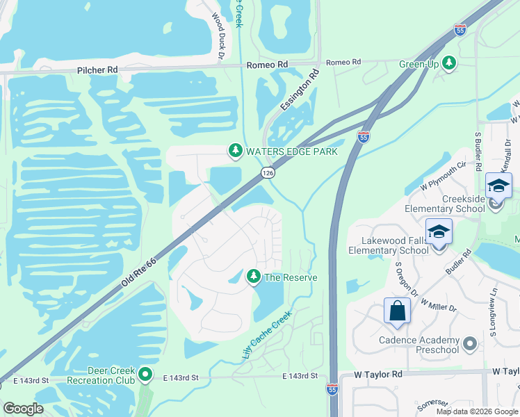 map of restaurants, bars, coffee shops, grocery stores, and more near 13831 Cambridge Circle in Plainfield