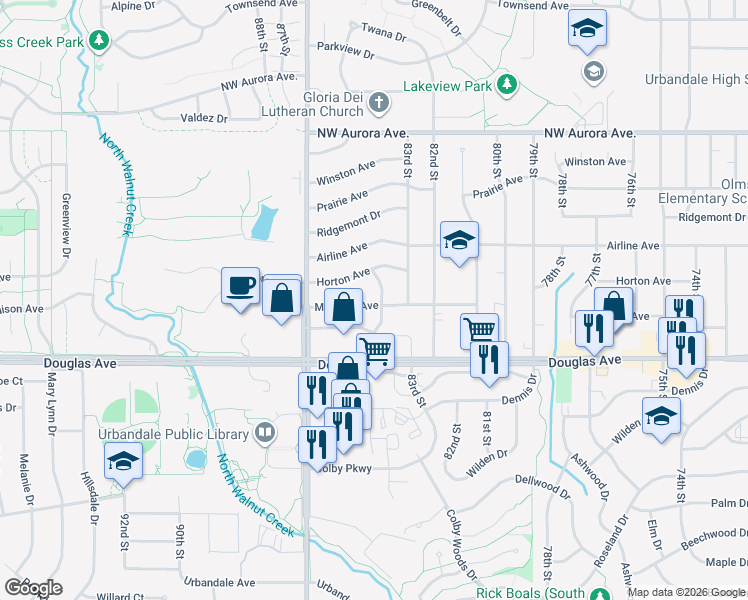 map of restaurants, bars, coffee shops, grocery stores, and more near in Des Moines