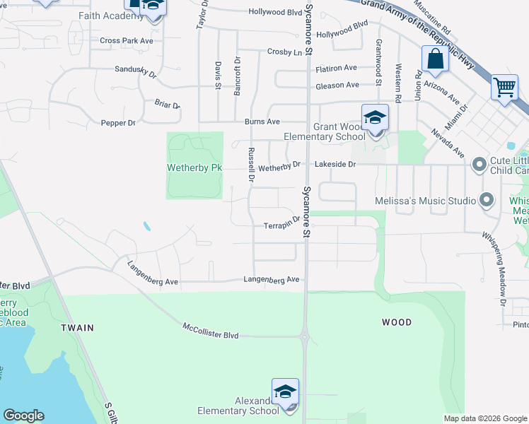 map of restaurants, bars, coffee shops, grocery stores, and more near 1504 Terrapin Drive in Iowa City