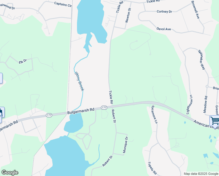 map of restaurants, bars, coffee shops, grocery stores, and more near 368 Tickle Road in Westport