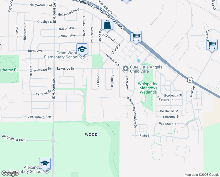 map of restaurants, bars, coffee shops, grocery stores, and more near 38 Regal Lane in Iowa City