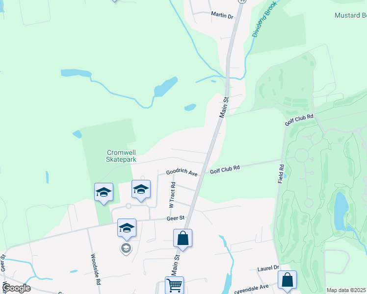 map of restaurants, bars, coffee shops, grocery stores, and more near 12 Sunset Drive in Cromwell