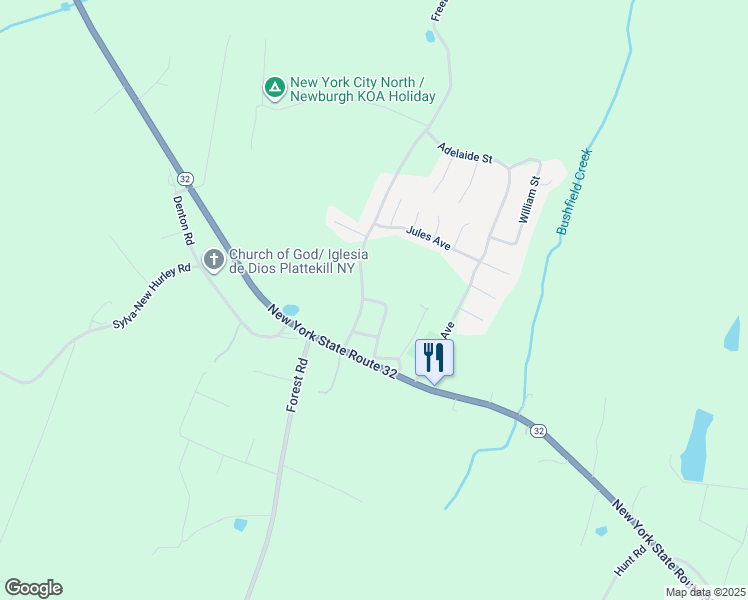 map of restaurants, bars, coffee shops, grocery stores, and more near 5 Freetown Hwy in Wallkill