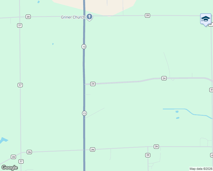 map of restaurants, bars, coffee shops, grocery stores, and more near 12355 County Road 24 in Middlebury