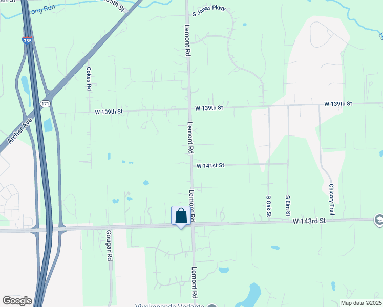 map of restaurants, bars, coffee shops, grocery stores, and more near Lemont Road in Homer Glen