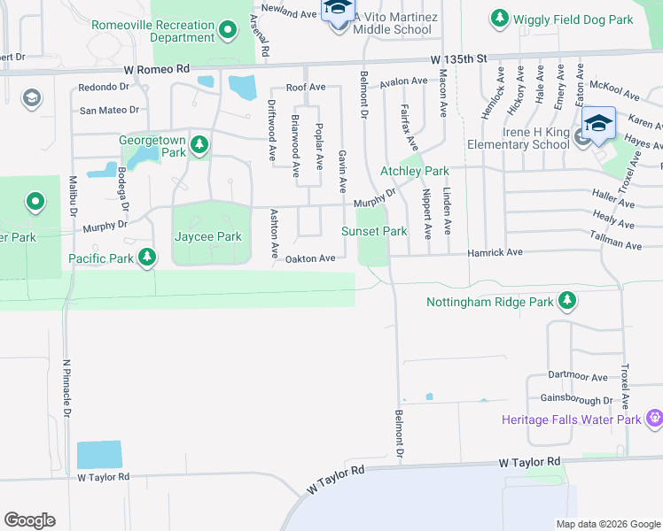 map of restaurants, bars, coffee shops, grocery stores, and more near 808 Oakton Avenue in Romeoville