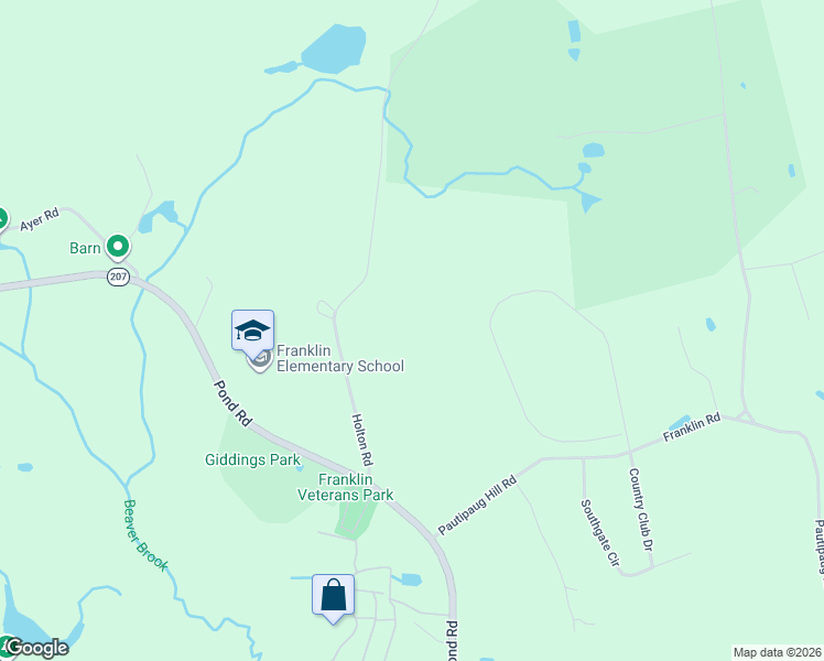 map of restaurants, bars, coffee shops, grocery stores, and more near 20 Holton Road in Franklin