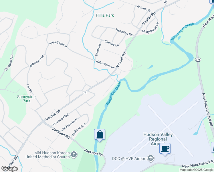 map of restaurants, bars, coffee shops, grocery stores, and more near 21 Willowbrook Heights in Poughkeepsie