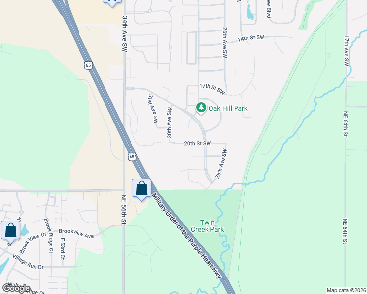 map of restaurants, bars, coffee shops, grocery stores, and more near 2838 20th Street Southwest in Altoona