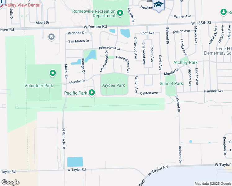 map of restaurants, bars, coffee shops, grocery stores, and more near 946 East Savannah Drive in Romeoville