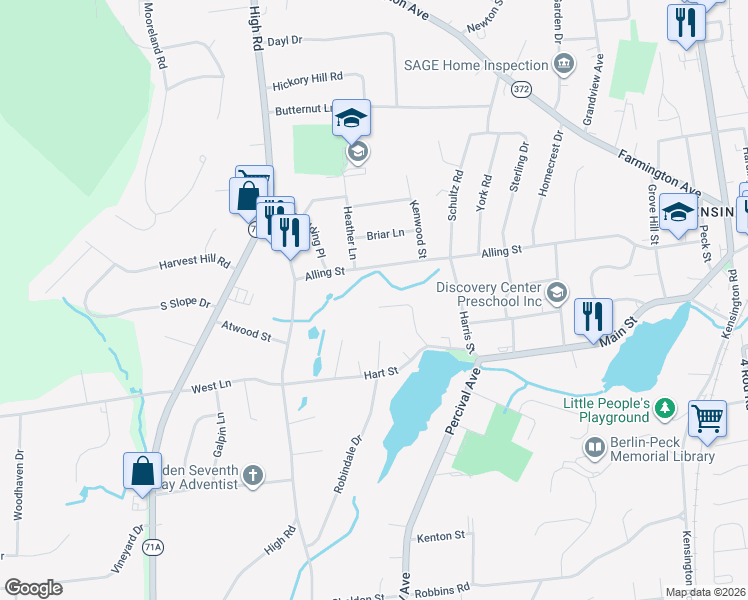 map of restaurants, bars, coffee shops, grocery stores, and more near 92 Bernard Road in Berlin